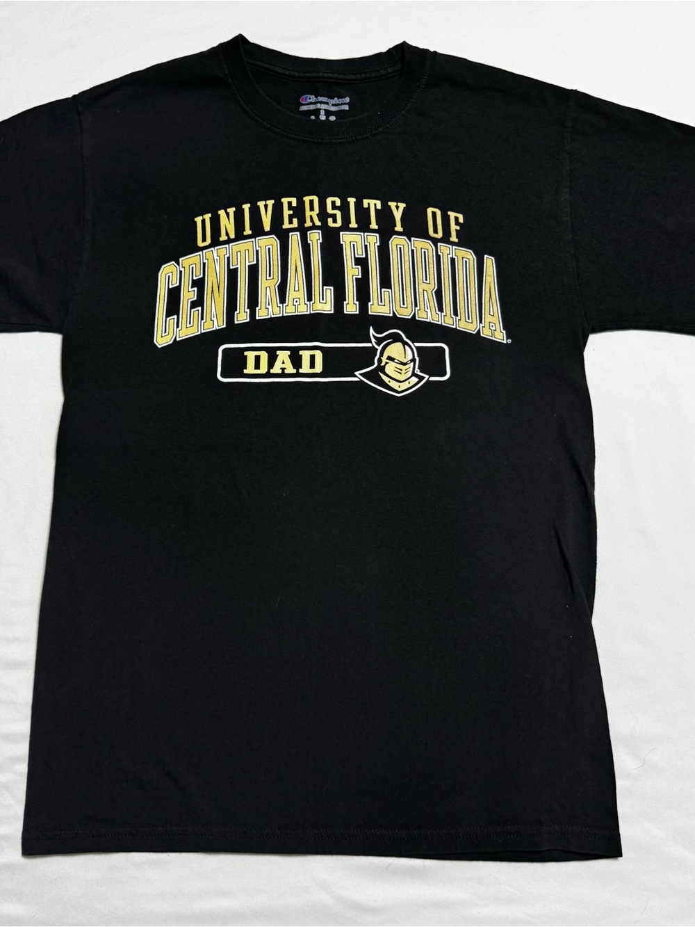Champion UCF Knights Dad Black Gold Graphic T-Shirt Size S